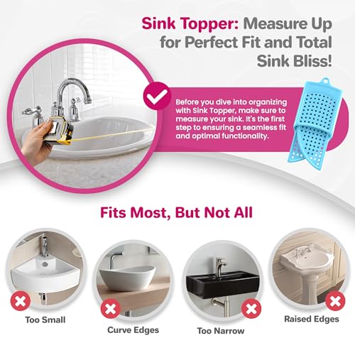 Sink Topper Bathroom Sink Cover for Counter Space, Standard Blue - color: Pacific Blue, size: Standard