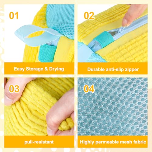 Shoe Washing Machine Bag – Reusable Laundry Shoe Bag for Sneakers, Running Shoes & White Shoes, Helps Protect Against Deformation, Scratches & Washer Damage(Yellow 2pcs) - color: Yellow 2pcs