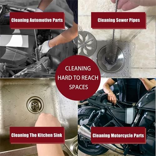 Pipe Cleaning Brush Set Stainless Steel Bristles - size: 8 Inch