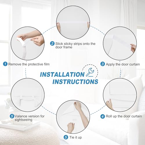 RYB HOME Sidelight Curtains for Front Door, Window Covering No Drill - color: White, size: 12"W x 69"L (Pack of 1)