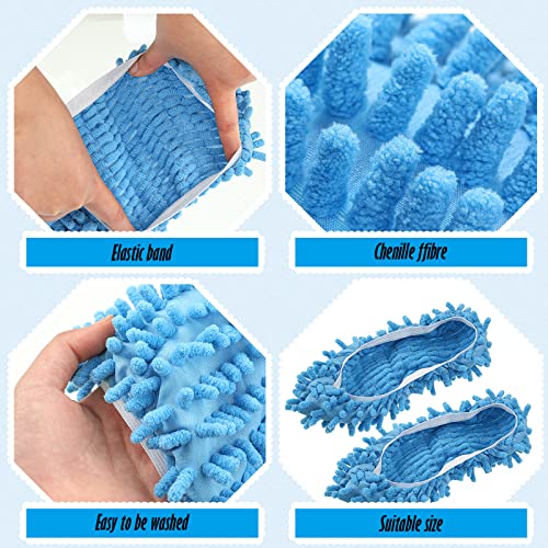 20 Pcs CHENGU Mop Slippers Shoes Cover for Floor Cleaning Microfiber Cleaning House Dust Mopping Slippers Washable Reusable Mop Socks for Women House Kitchen Office (5 Colors) - size: 5 Colors