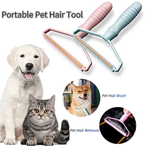 2 Pack Portable Lint Remover, Manual Fabric Shaver, Reusable Pet Hair Remover for Carpet, Clothing, Furniture, Couch Blue Pink 2pcs - color: Blue Pink 2pcs