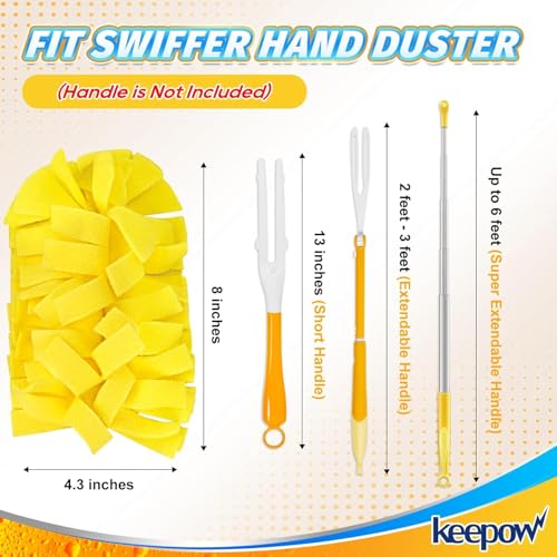 KEEPOW 12 Pack Refills Compatible with Swiffer Ext Handle, 360 Heavy Duty - color: 3yellow+3blue+3purple+3rose Red, size: 12 Pack