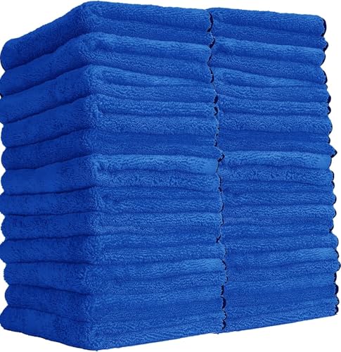 Chemical Guys, Professional Microfiber Towels, 16 x 16 in, Blue, 24 Pack - color: Blue