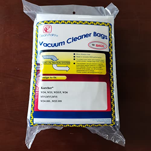 10pk Fleece Vacuum Bag for Karcher WD4/WD5/MV4/MV5/MV6