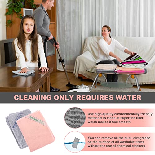 Basic Package - Enviro Cleaning Cloth Cleans without leaving a trace. For Household Enviro Dusting Cleaning Homes, Cars, Bars, Office, Solving Problems, Only Water Is Needed To Complete The Cleaning. - color: Enviro Cloth (Grey & Pink)
