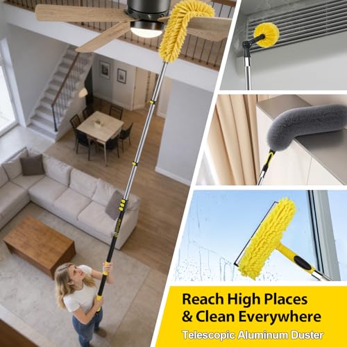30 Foot High Ceiling Duster Kits with 4.7-24ft Heavy Duty Extension Pole - size: 24 feet