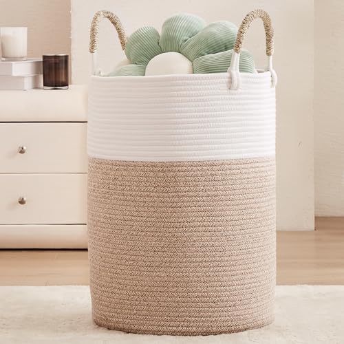 80L Extra Large Hamper Laundry Basket Tall Woven Clothes Hamper - color: Brown, size: Extra Large (80L)