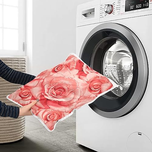 Mesh Laundry Bags Lingerie Bags for Washing Delicates 2 PCS Wash Bag with Zipper Small and Medium Washable Red Roses - color: Red Roses