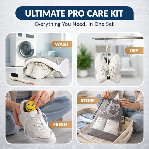Pro Tennis Shoe Washing Machine Bag for Sneakers with Magnetic Zipper Protection │ Reusable Laundry Shoe Cleaning Bag - Deep Cleans Without Damage │ Washer & Dryer Safe │ Complete Pro Box - color: PRO-GREY