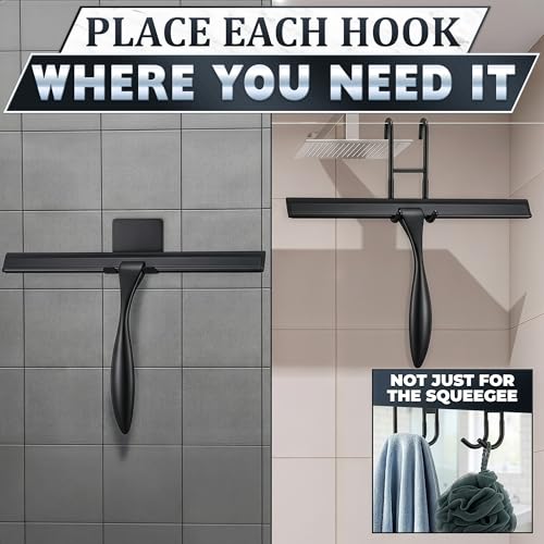 Stainless Steel Shower Squeegee, Glass, Silicone, 12 Inch (Black) - color: Black, size: 12 Inch