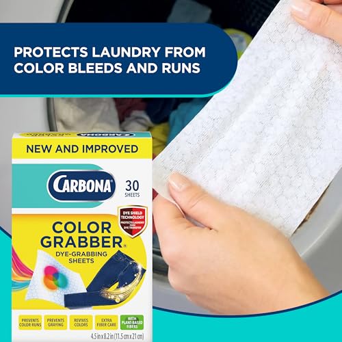 Carbona Color Grabber (30 Sheets), Prevents Color Runs & Dye Transfer in Mixed Loads, Helps Prevent Graying, Revives Colors, Plant-Based Fibers | 3 Pack - size: 30 Count (Pack of 3)