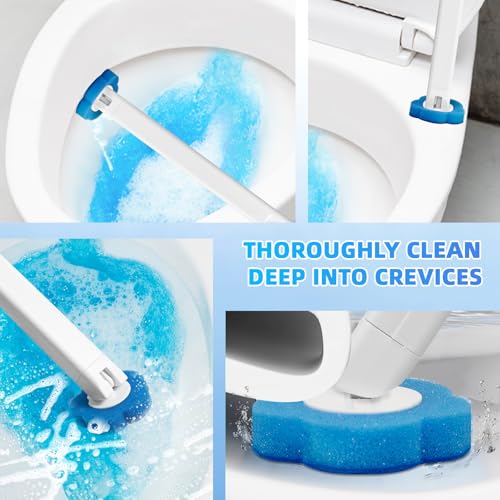 Disposable Toilet Brush with 48 Refills,Toilet Bowl Cleaner,Toilet Cleaning Supplies,Toilet Bowl Brush,Automatic lid-Opening and Closing Toilet Brush with Holder for Bathroom Deep Cleaning & Hygiene