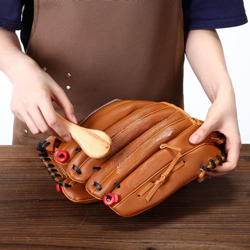 Mimorou 3 Pcs Baseball Glove Cleaning Kit Glove Conditioner 3.5 oz Brush and Microfiber Towel Leather Conditioner for Baseball Glove Moisturizing Softball Glove Maintenance