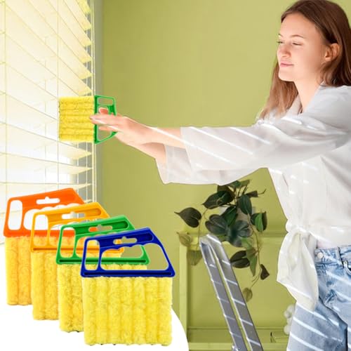 Blind Cleaner Duster Tool Set,4Pcs 7-Finger Microfiber Blind Duster