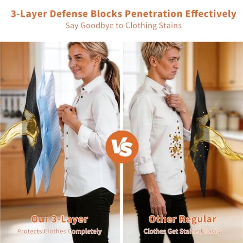 SHEOMERN The Organizer Apron, 4-Pocket Design, 3 Pack, Unisex Black Kitchen Work Apron for Men and Women - color: Black No Pocket