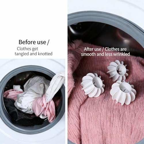 Reusable Magic Laundry Balls, Laundry Balls Tangle Free for Washing Machines, Silicone Steamer Dryer Balls Washer Balls Laundry Balls (6 in White and 6 in gray/12pcs) 