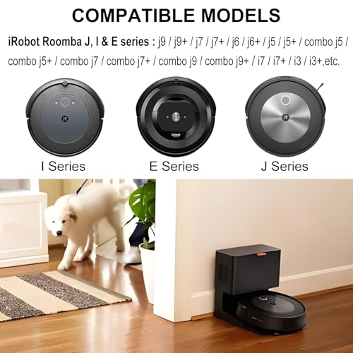 Replacement Side Brush Parts for iRobot Roomba i j eSeries j5 j5+ j6 j6+ j7 j7+ j8 j8+ j9 j9+ i3 i4 i5 i5+ i6 i6+ i7 i7+ i8 i8+ e5 e6 Robotic Vacuum Accessories Kit,6 Black Side Brush,Screw Driver