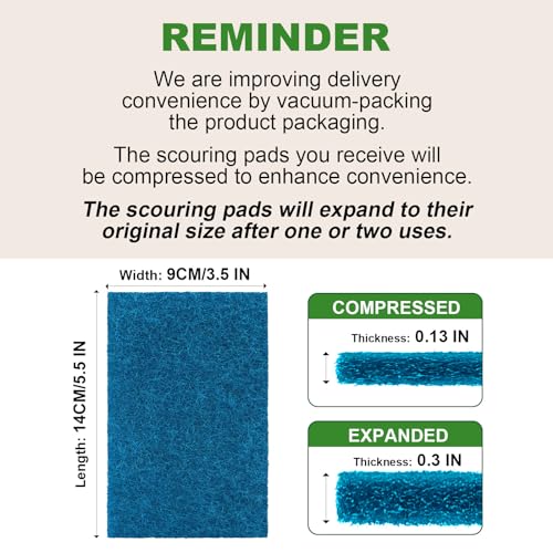 AIDEA Non-Scratch Scouring Pads, Dish Scrubber Pads for Household and Kitchen, Multipurpose Scour Pads for Cleaning, 24 Pack, 5.5in*3.5in - color: Blue, size: 24PK