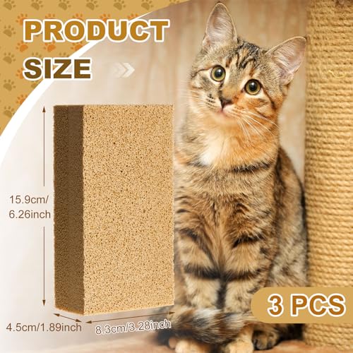 3 Pack Pet Hair Remover Sponge Cat and Dog Hair Sponge, Khaki - color: Khaki