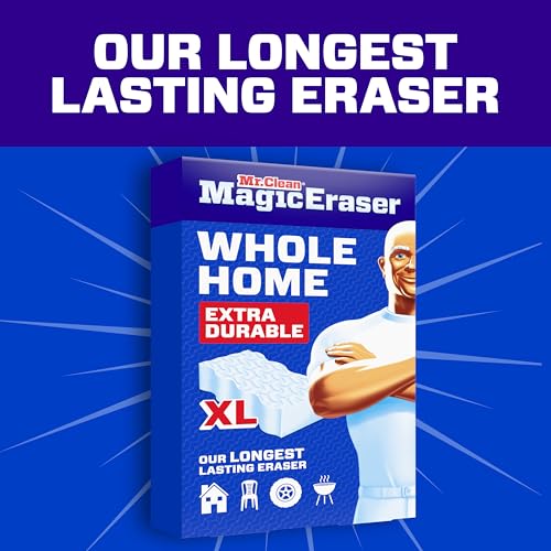 Mr. Clean Magic Eraser Sponge, All Purpose Cleaner, Long Lasting Cleaning Scrubber, Wall, Sneaker, Oven, Kitchen, Bathroom, Shower Cleaner, Cleaning Supplies, Whole Home Extra Durable XL, 8ct - size: 8 Count (Pack of 3)