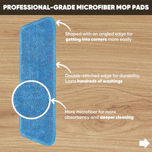 3-Pack Cinch Mop Replacement Heads, Microfiber Mops for Floor Cleaning - Wall Mop with Reusable Washable Pads, Compatible with Cinch Mop - Microfiber Wholesale - size: 3 Pack Refill