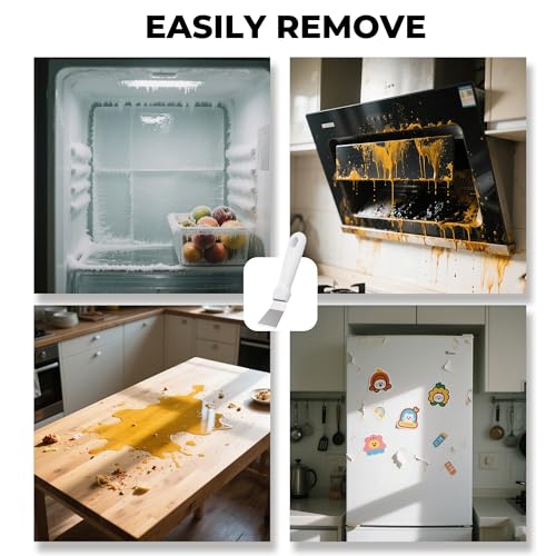 Glass Stove Curved Edge Scraper Flexible White Angled Tool for Grease and Residue Removal - color: White, size: Angled