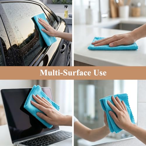 30 Pack Microfiber Cleaning Cloths, Dish Towels for Kitchen, Car, Bathroom - color: Blue