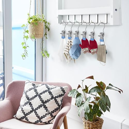 50PCS Space-Saving Clothespin Hat Pants Storage Hanging Travel Hook - color: Blue