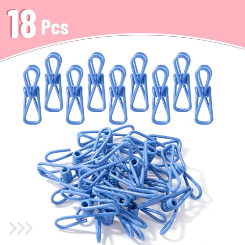 Mr. Pen- PVC-Coated Utility Clips, 2 Inch, 18 Pack, Blue - color: Blue