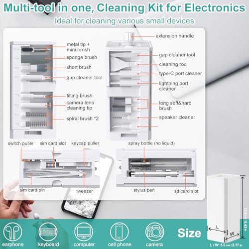 VICHYIE 32 in 1 Multi-Function Cleaning Kit for Electronic Devices (White) - color: White