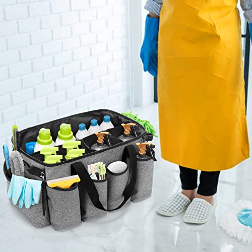 HODRANT Extra-Large Cleaning Caddy with Handles & Multi Pockets - color: Gray
