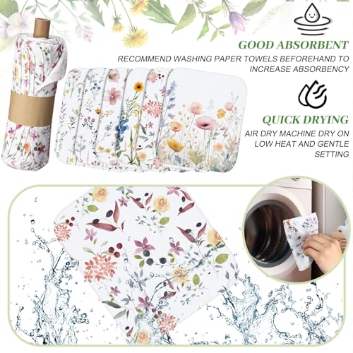 36 Pack Reusable Kitchen Cloths Cotton Towels, Wildflowers - style: Wildflowers