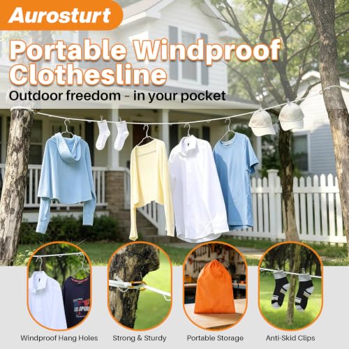 Portable Clothesline, Outdoor Clothes line with Hang Hole 16.5 FT - size: 16.5 FT