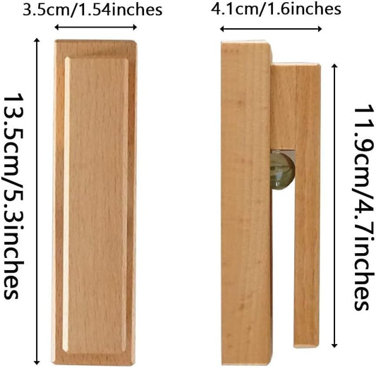 Wood Towel Hooks -Set of 2 Self Adhesive Vintage Towel Holder Wooden Wall Mounted Towel Racks for Bathroom and Kitchen Home Decor- Quick Drying, Firmly Holds(Beech) - color: Beech