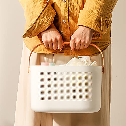 Plastic Portable Shower Caddy Basket, Storage Organizer, Yellow, 2 Pack - color: Yellow, size: 2 Pack