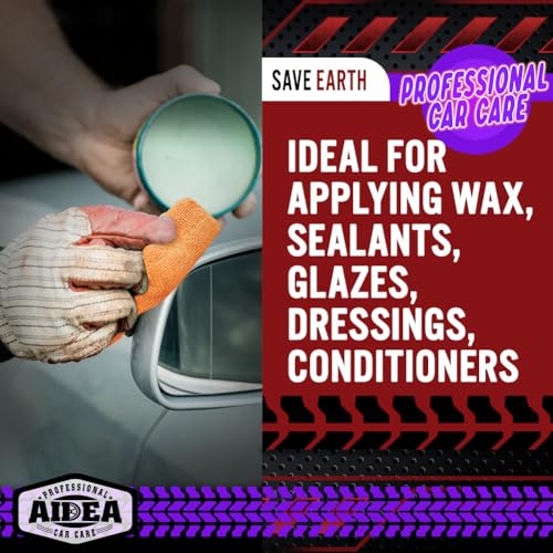 AIDEA Microfiber Applicator Pads-8 Pack, Car Wash Sponge, Orange - color: Orange, size: 8 PK