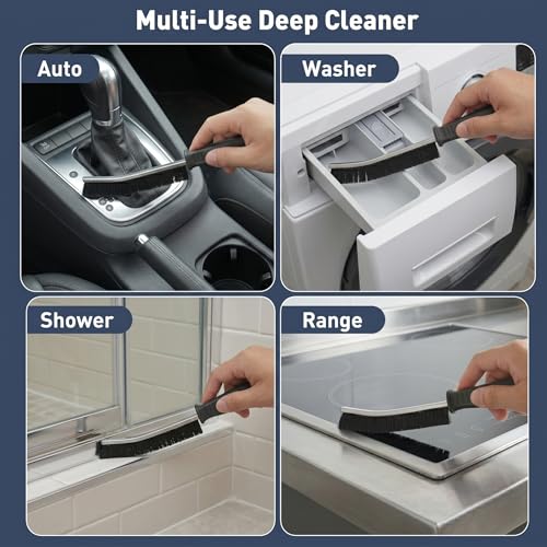 3 Pack Angled Crevice Cleaning Brush, Curved Handheld Scrubber