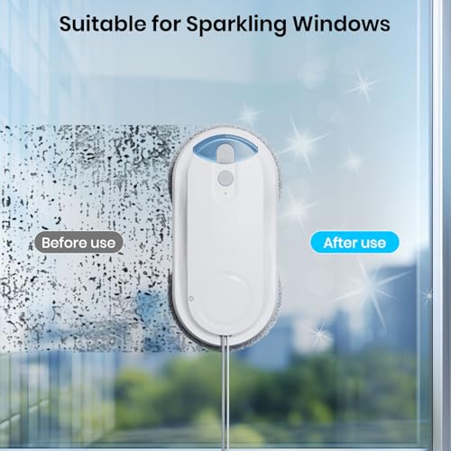 KKI Window Cleaning Robot,for High-Rise Windows Outside/Inside,85ml Tank,X3 - color: White