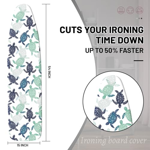 Ironing Board Cover and Pad 15x54 in, Sea Turtle Beach Ironing Board Cover