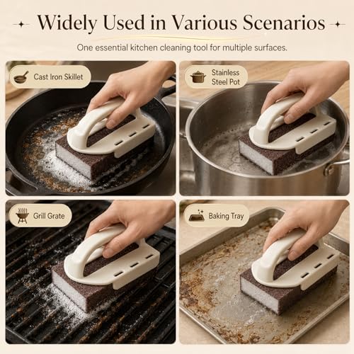 Magic Emery Cleaning Sponge, New Carborundum Sponge, Emery Sponge Brush Eraser Scrub Pad, Pot Scrubber for Removing and Cleaning Pots and Pans (5 PCS)