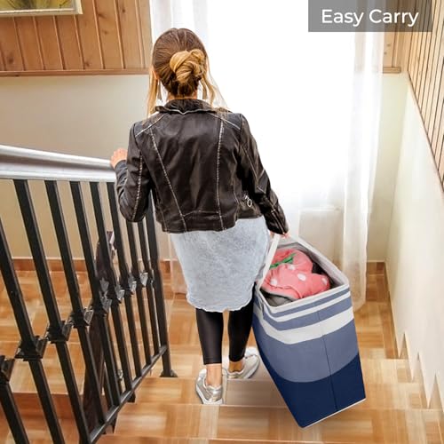 HomeHacks 2 Pack Large Laundry Baskets, Laundry Hampers Bags (Blue 88Lx2) - color: Blue, size: 88L
