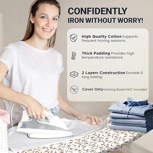 UniSimp Small Ironing Board Cover and Pad 12.5"x30" Small Iron Board Cover with Padding,Tabletop Mini Ironing Board Cover and Pad Small Size, Cotton Canvas, Heat Resistant, Drawstring Taupe - color: Taupe, size: 12.5" x 30"