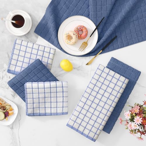 Homaxy Large Premium Cotton Kitchen Towels 16"x 28", 12 Pack, Navy Blue - color: Navy Blue, size: 16" X 28" - 12 Pack