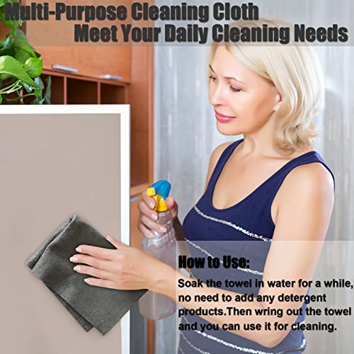 KTT Microfiber Cleaning Cloth, 12" x 16", 8 Pack - color: Dark Grey 8p