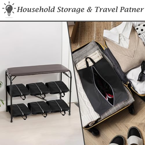 Shoe Bags for Travel, Set of 4 Pack Shoe Travel Bags for Packing Large - color: Black