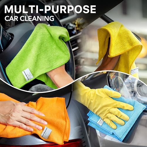 Simple Houseware 12" x 12" Microfiber Cleaning Cloth 50 Pack, 4 Colors - size: 50 Pack
