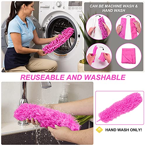 CALBEAU Microfiber Dusters for Cleaning, Dusters with Extension Pole
