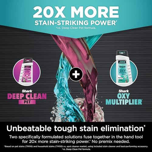 Shark StainStriker HairPro Portable Carpet, Upholstery & Area Rug Cleaner, Self-Cleaning, Stain, Hair & Odor Remover, Perfect for Pets & Car Interiors, 3 Tools & Pet Cleaning Solution, Teal, PX253BRN (Renewed) - style: StainStriker w/ HairPro (Teal)