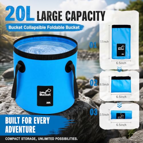 5 Gallon 3 Pack Collapsible Bucket,Dark Colors - color: Dark Colors, size: 5 Gallon